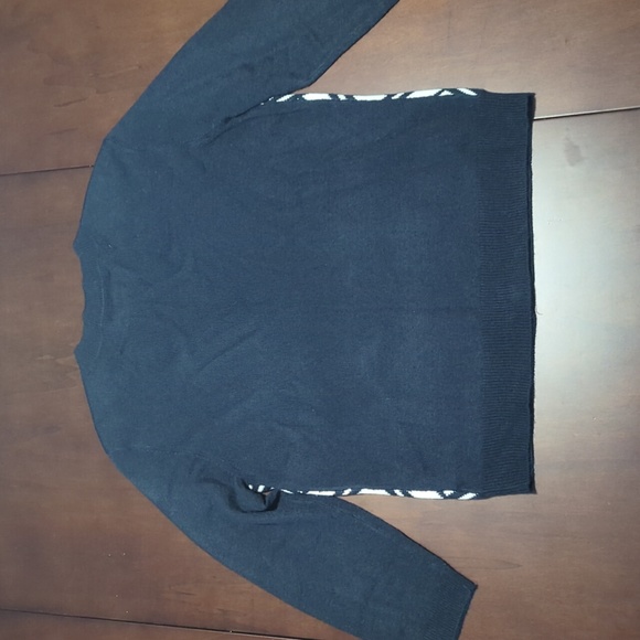 Michael Kors blue and white diamond design quarter sleeve cardigan button up - Picture 11 of 13